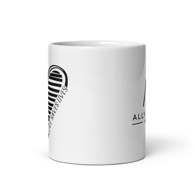 Love Saves Lives - Heart White glossy mug